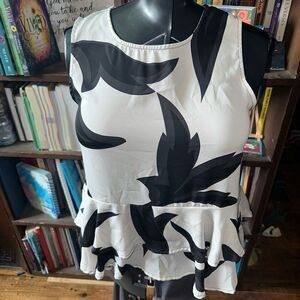Collective Concepts monochrome ruffled sleeveless M top